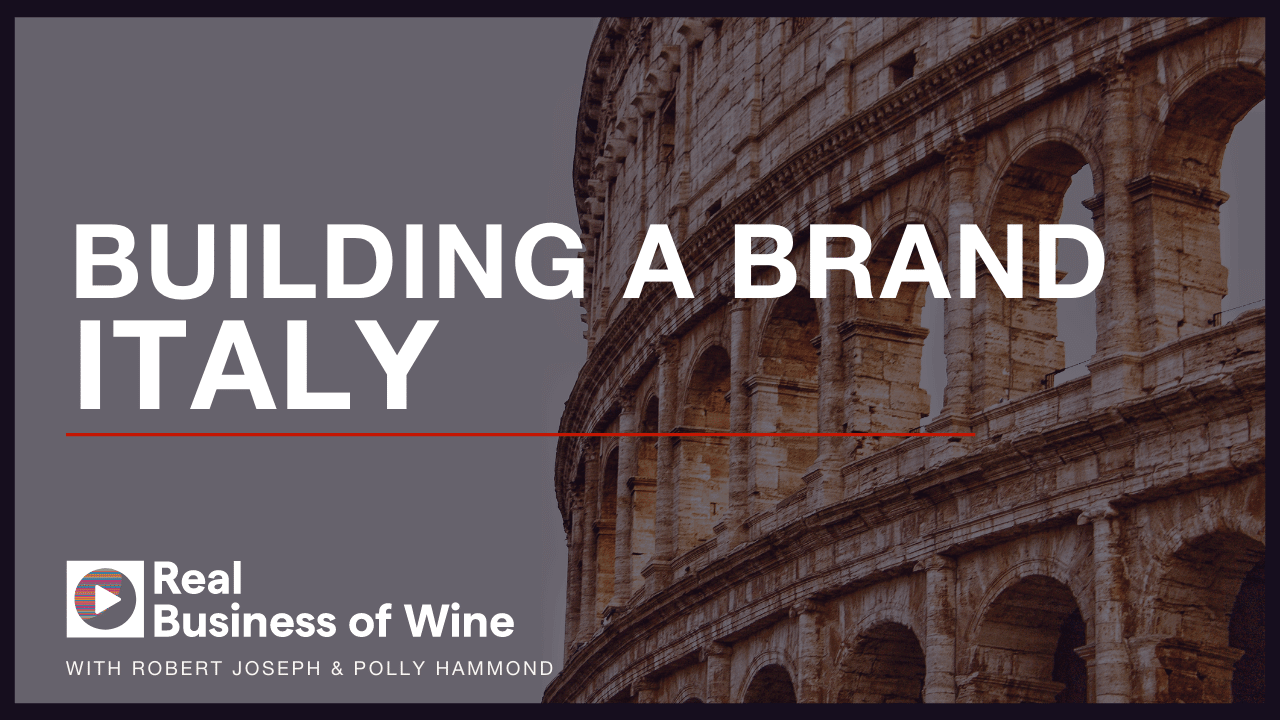 Background is a picture of the Coliseum, with the text that reads "Building a Brand - Italy"