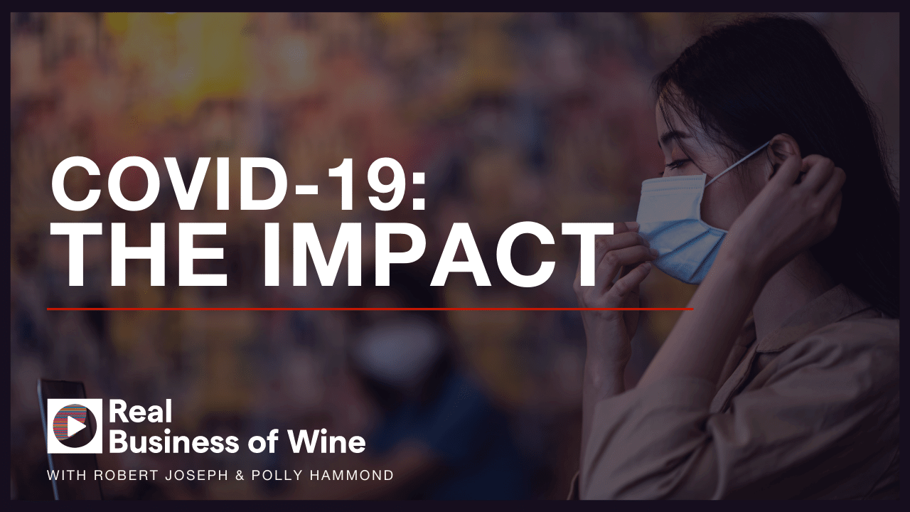 A picture of a girl using a surgical mask and the text saying COVID-19: The Impact