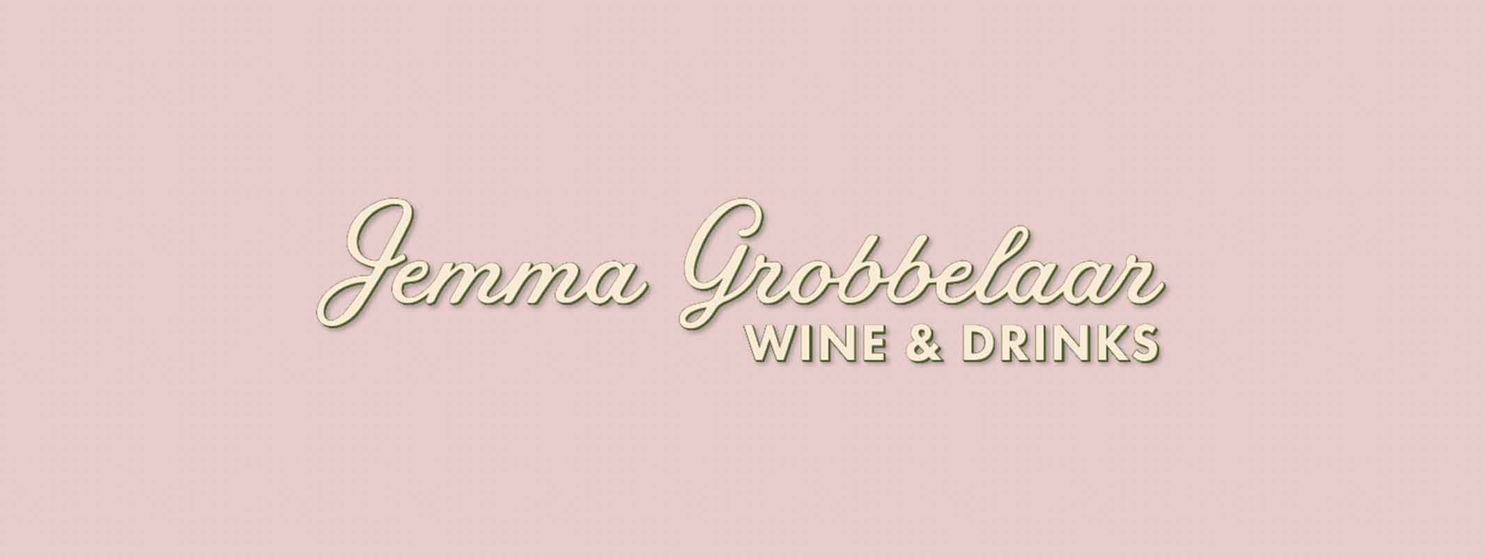 Jemma Grobbelaar Wine & Drinks logo on a styled background