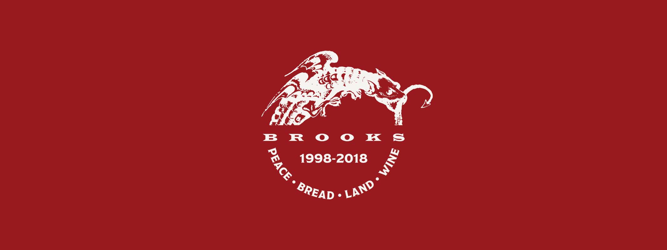 Brooks Wine logo superimposed onto a red background