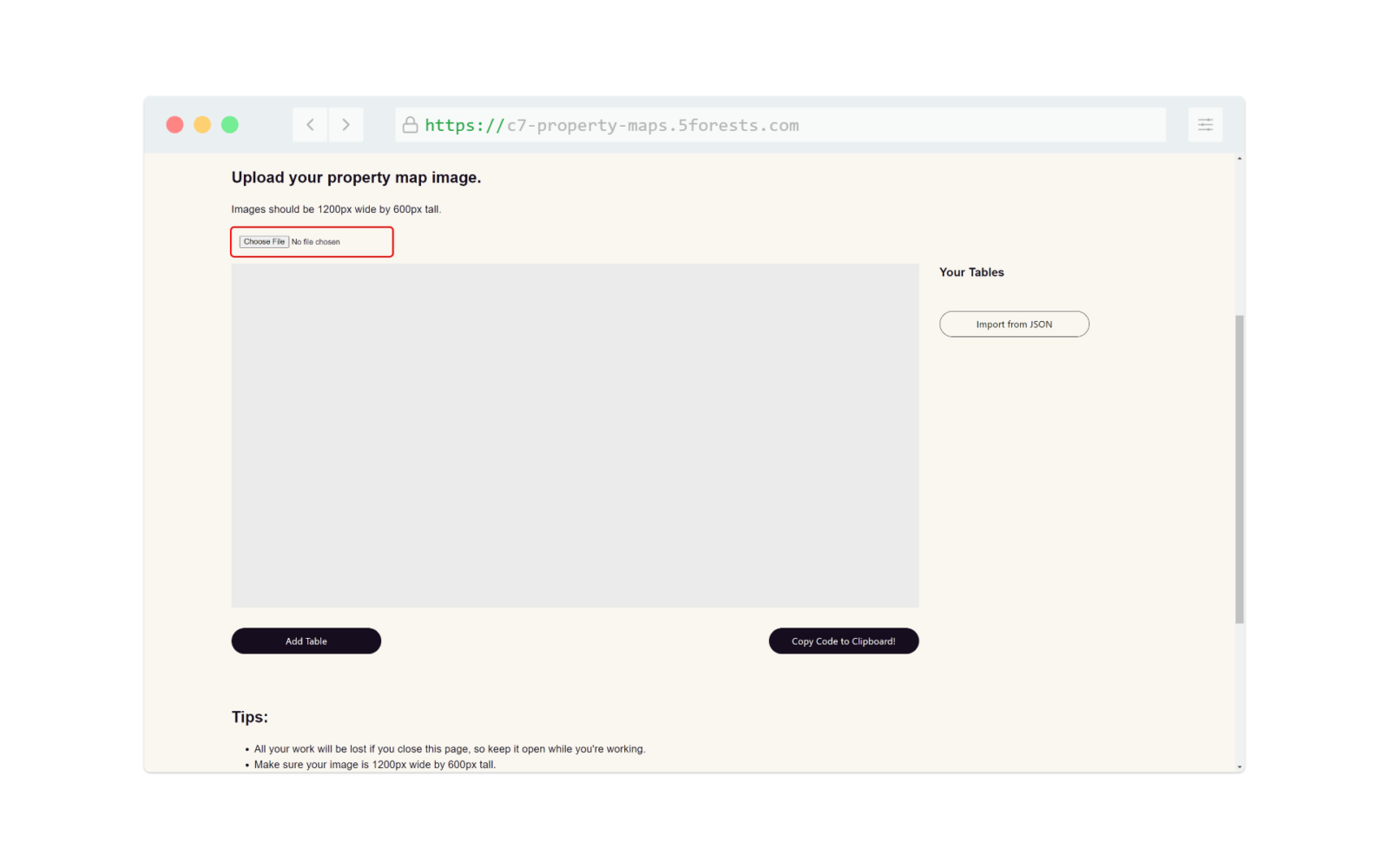 Commerce7 Reservation Property Map tool