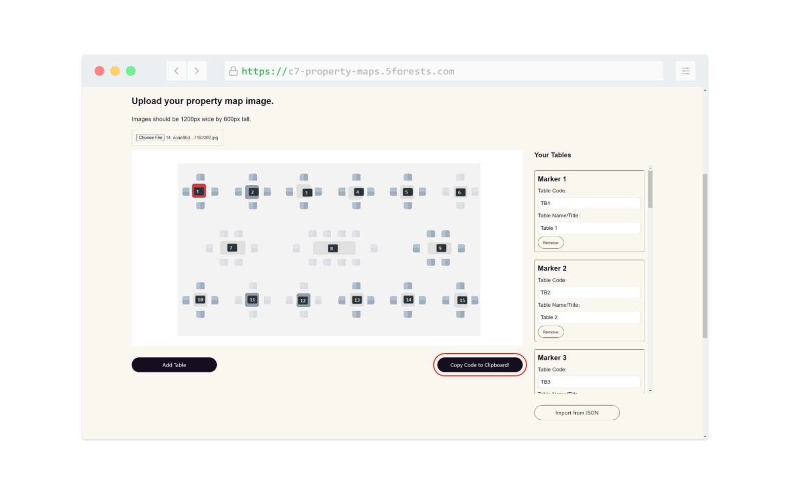 Commerce7 Reservation Property Map tool