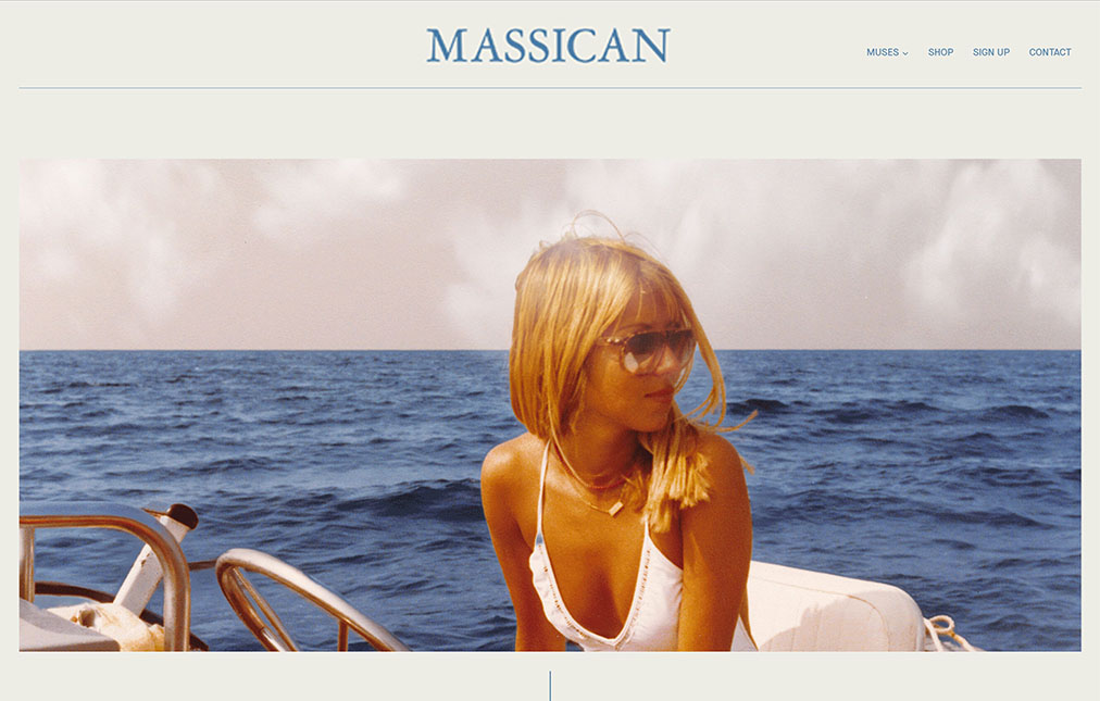 A woman with blonde hair and sunglasses is seated on a boat, with the ocean in the background. the image has a warm, vintage look and includes the word 