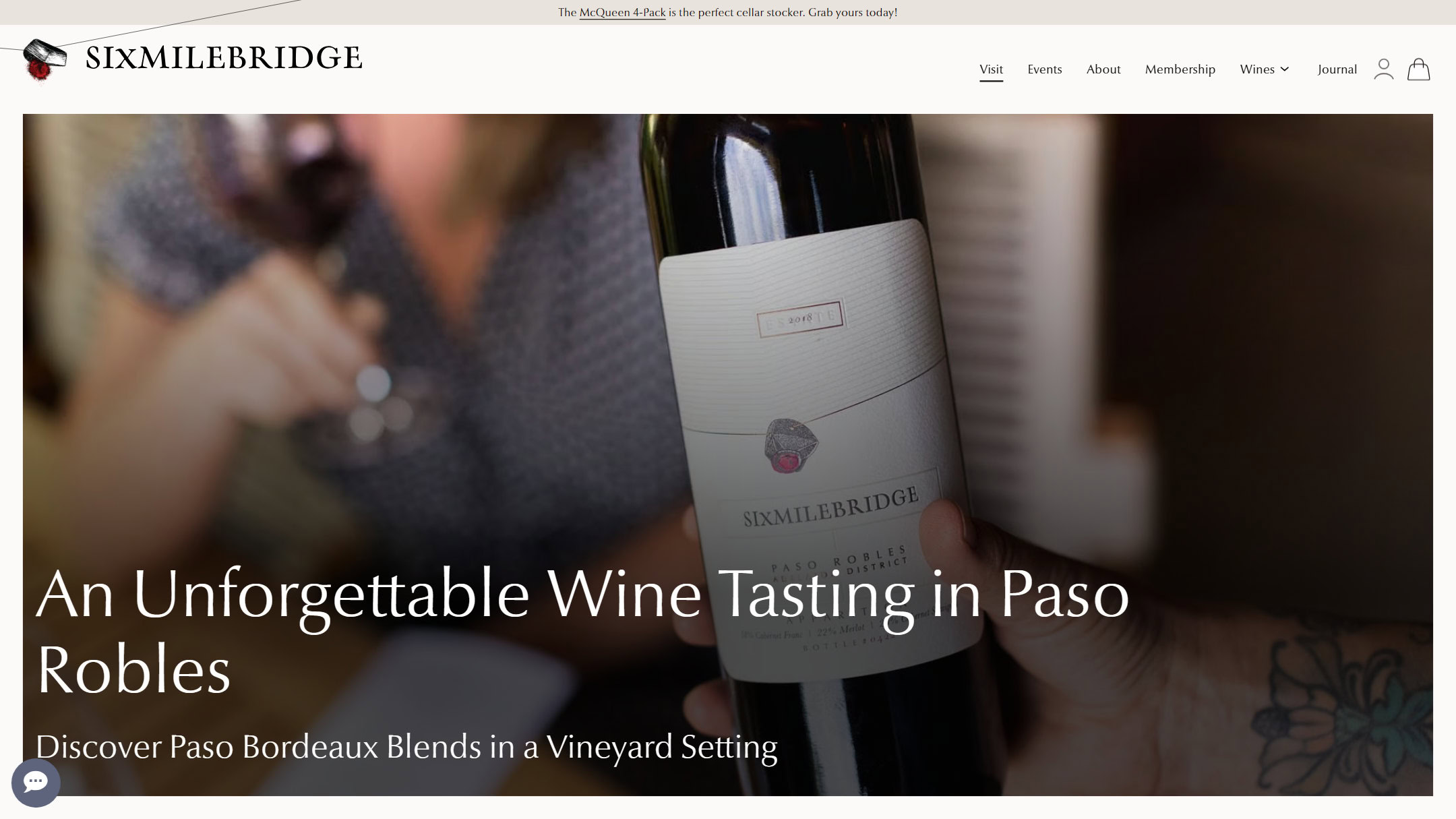 The Sixmilebridge Visit page now: An Unforgettable Wine Tasting in Paso Robles over a bottle and a glass