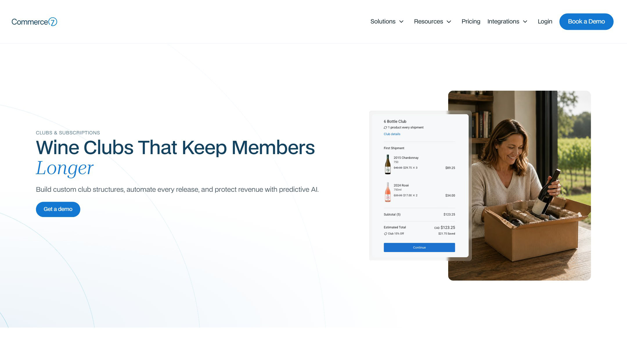 The Commerce7 clubs page now