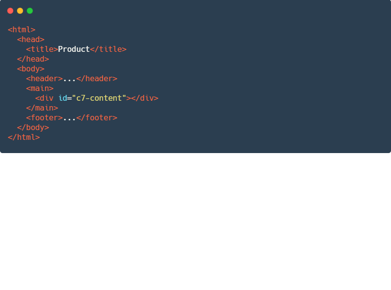 A screenshot of HTML code showing the lack of any Commerce7 product data on websites built by other agencies.