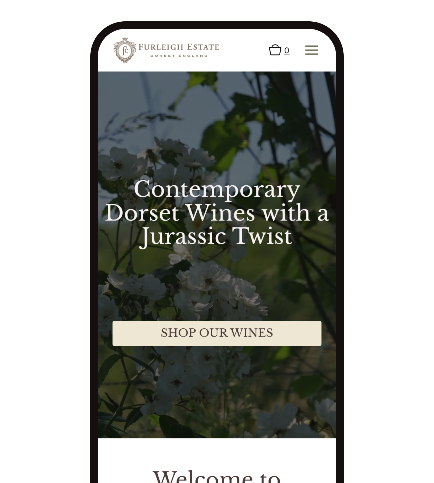 The Furleigh Estate home page on a phone