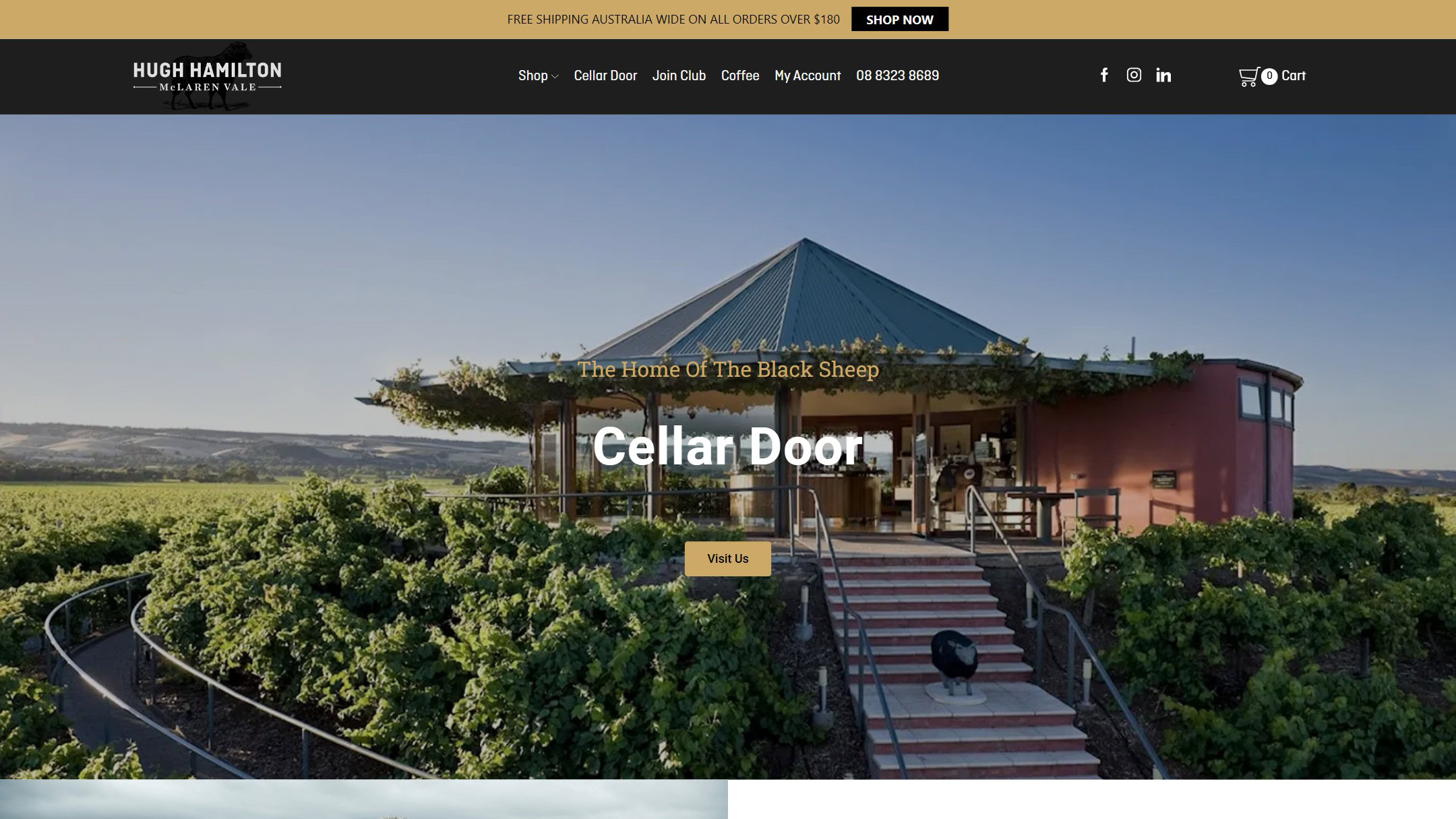 The Hugh Hamilton Wines home page before 5forests