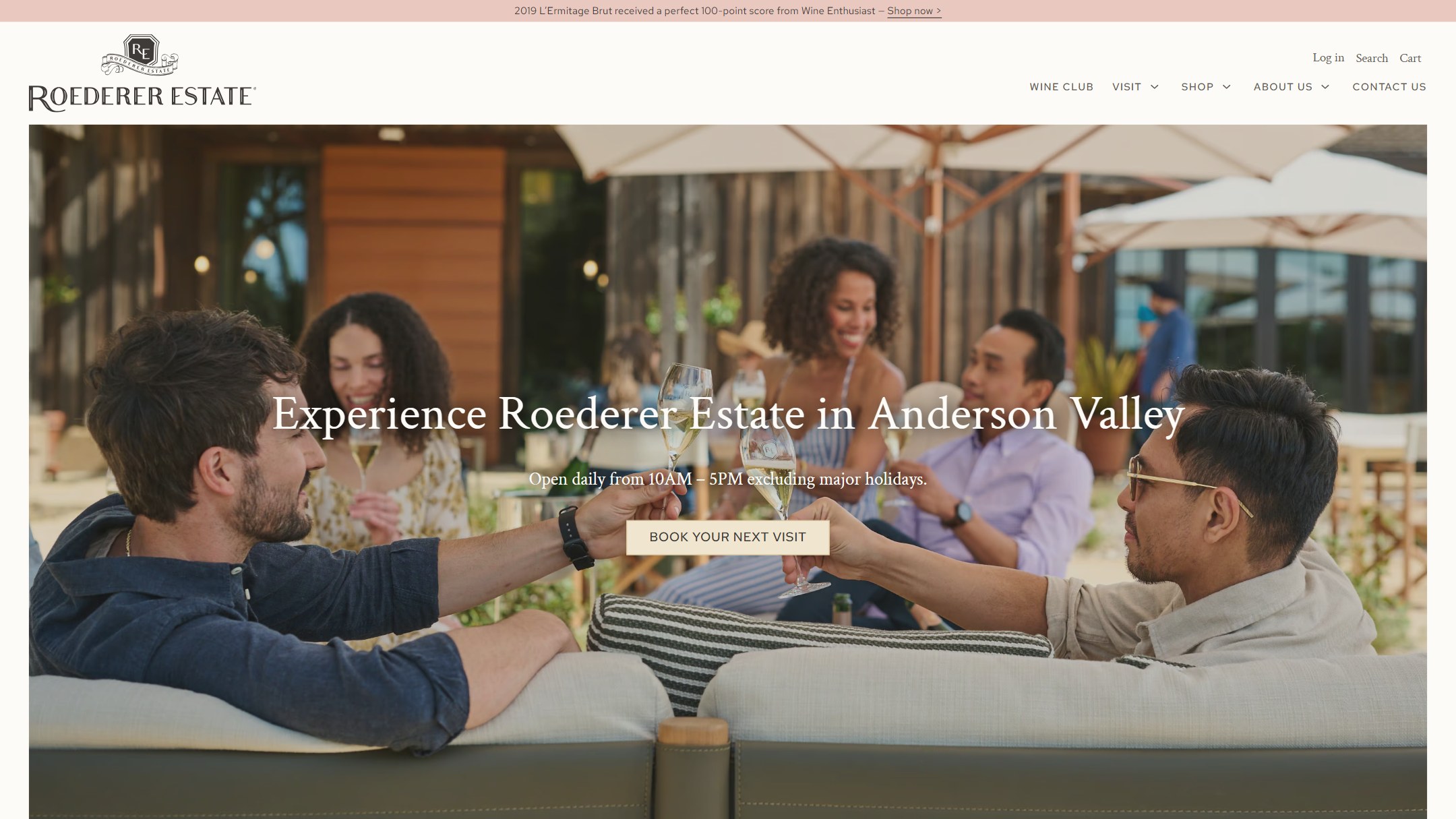 The Roederer Estate visit page now: Experience Roederer Estate in Anderson Valley