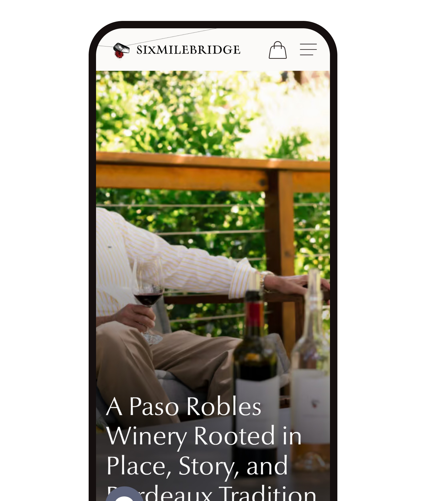 The Sixmilebridge home page on a phone